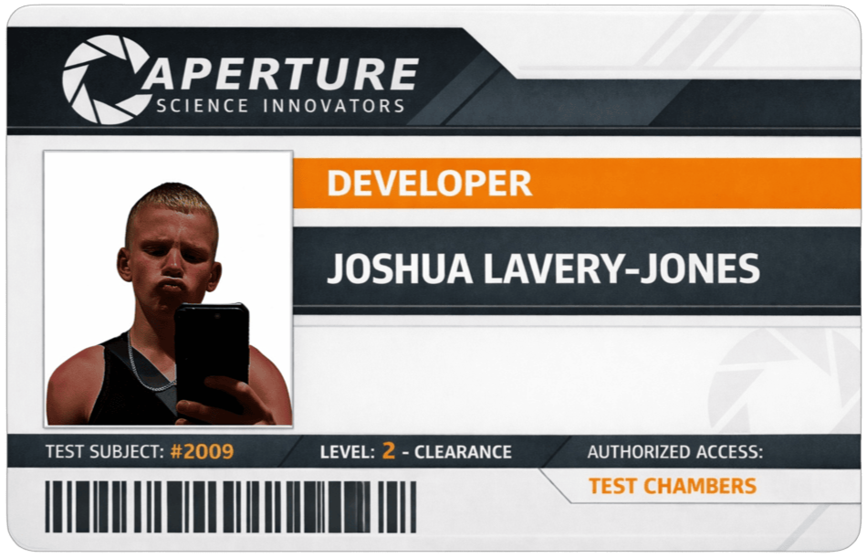 Joshua Lavery-Jones - Aperture Science ID Card